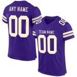 Personalized Purple Cream Mesh Authentic Football Jersey Team Custom Name and Number