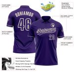 Personalized Purple Cream Performance Vapor Golf Polo Shirt Team Custom Name and Number