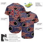 Personalized Purple Crimson-City Cream 3D Pattern Design Bowling Ball With Hotrod Flame Authentic Baseball Jersey Team Custom Name and Number