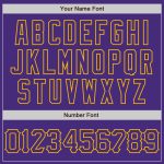 Personalized Purple Gold 3D Pattern Design Abstract Network Authentic Baseball Jersey Team Custom Name and Number