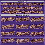 Personalized Purple Gold 3D Pattern Design Abstract Network Authentic Baseball Jersey Team Custom Name and Number