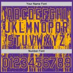 Personalized Purple Gold 3D Pattern Design Dripping Splatter Art Authentic Baseball Jersey Team Custom Name and Number