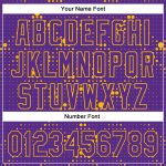 Personalized Purple Gold 3D Pattern Design Geometric Halftone Dots Authentic Baseball Jersey Team Custom Name and Number