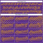 Personalized Purple Gold 3D Pattern Design Geometric Stars Authentic Baseball Jersey Team Custom Name and Number