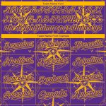 Personalized Purple Gold 3D Pattern Design Navigation Compass Authentic Baseball Jersey Team Custom Name and Number