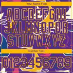 Personalized Purple Gold 3D Pattern Design Sailing Boats Authentic Baseball Jersey Team Custom Name and Number