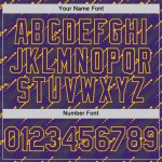 Personalized Purple Gold 3D Pattern Design Slant Lines Authentic Baseball Jersey Team Custom Name and Number