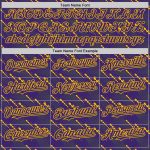 Personalized Purple Gold 3D Pattern Design Slant Lines Authentic Baseball Jersey Team Custom Name and Number