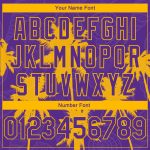 Personalized Purple Gold 3D Pattern Hawaii Palm Trees Authentic Basketball Jersey Team Custom Name and Number