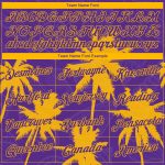 Personalized Purple Gold 3D Pattern Hawaii Palm Trees Authentic Basketball Jersey Team Custom Name and Number