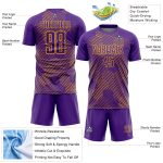 Personalized Purple Gold Abstract Hexagon Sublimation Soccer Uniform Jersey Team Custom Name and Number