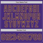 Personalized Purple Gold Authentic Raglan Sleeves Baseball Jersey Team Custom Name and Number