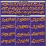 Personalized Purple Gold Authentic Sleeveless Baseball Jersey Team Custom Name and Number