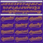 Personalized Purple Gold Authentic Throwback Baseball Jersey Team Custom Name and Number