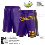 Personalized Purple Gold-Black Authentic Basketball Shorts Team Custom Name and Number