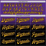 Personalized Purple Gold-Black Bomber Full-Snap Varsity Letterman Fade Fashion Jacket Team Custom Name and Number