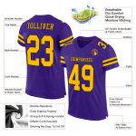 Personalized Purple Gold-Black Mesh Authentic Football Jersey
