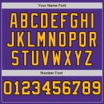 Personalized Purple Gold-Black Pinstripe Authentic Split Fashion Baseball Jersey Team Custom Name and Number