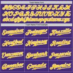 Personalized Purple Gold-Gray Authentic Split Fashion Baseball Jersey Team Custom Name and Number