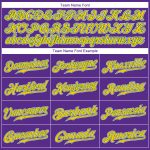 Personalized Purple Gold-Kelly Green Authentic Baseball Jersey Team Custom Name and Number