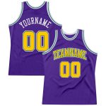 Personalized Purple Gold-Kelly Green Authentic Throwback Basketball Jersey Team Custom Name and Number