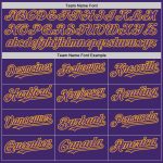 Personalized Purple Gold Line Authentic Baseball Jersey Team Custom Name and Number
