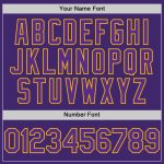 Personalized Purple Gold Line Authentic Baseball Jersey Team Custom Name and Number