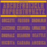 Personalized Purple Gold Lines Sublimation Soccer Uniform Jersey Team Custom Name and Number