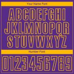 Personalized Purple Gold Lines Sublimation Soccer Uniform Jersey Team Custom Name and Number