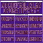Personalized Purple Gold Mesh Authentic Throwback Baseball Jersey Team Custom Name and Number