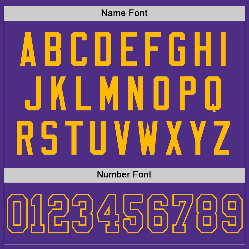 Personalized Purple Gold Mesh Authentic Throwback Football Jersey Team Custom Name and Number Personalized Purple Gold Mesh Authentic Throwback Football Jersey Team Custom Name and Number - Image 4