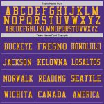 Personalized Purple Gold Mesh Authentic Throwback Football Jersey Team Custom Name and Number