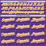 Personalized Purple Gold-White 3D Pattern Design Gradient Style Twinkle Star Authentic Baseball Jersey Team Custom Name and Number