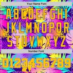Personalized Purple Gold-White 3D Pattern Tropical Hawaii Plants Authentic Basketball Jersey Team Custom Name and Number