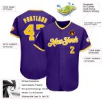 Personalized Purple Gold-White Authentic Baseball Jersey
