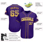 Personalized Purple Gold-White Authentic Drift Fashion Baseball Jersey Team Custom Name and Number