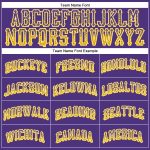 Personalized Purple Gold-White Authentic Drift Fashion Baseball Jersey Team Custom Name and Number