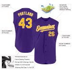 Personalized Purple Gold-White Authentic Sleeveless Baseball Jersey