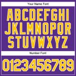 Personalized Purple Gold-White Authentic Sleeveless Baseball Jersey Team Custom Name and Number