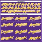 Personalized Purple Gold-White Authentic Sleeveless Baseball Jersey Team Custom Name and Number