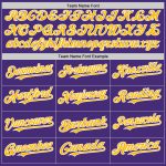 Personalized Purple Gold-White Authentic Sleeveless Baseball Jersey