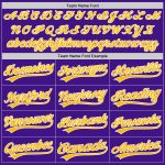 Personalized Purple Gold-White Authentic Throwback Baseball Jersey Team Custom Name and Number