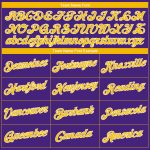 Personalized Purple Gold-White Authentic Throwback Basketball Jersey Team Custom Name and Number