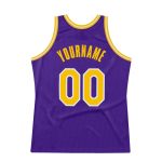 Personalized Purple Gold-White Authentic Throwback Basketball Jersey Team Custom Name and Number