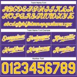 Personalized Purple Gold-White Authentic Throwback Basketball Shorts Team Custom Name and Number