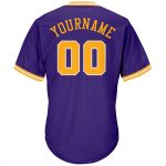 Personalized Purple Gold-White Authentic Throwback Rib-Knit Baseball Jersey Shirt Team Custom Name and Number