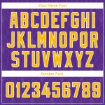 Personalized Purple Gold-White Geometric Shapes And Side Stripes Authentic City Edition Basketball Jersey Team Custom Name and Number