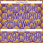 Personalized Purple Gold-White Hexagons Pattern Sublimation Soccer Uniform Jersey Team Custom Name and Number