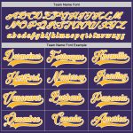 Personalized Purple Gold-White Hockey Jersey Team Custom Name and Number