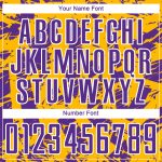 Personalized Purple Gold-White Irregular Shapes Sublimation Soccer Uniform Jersey Team Custom Name and Number